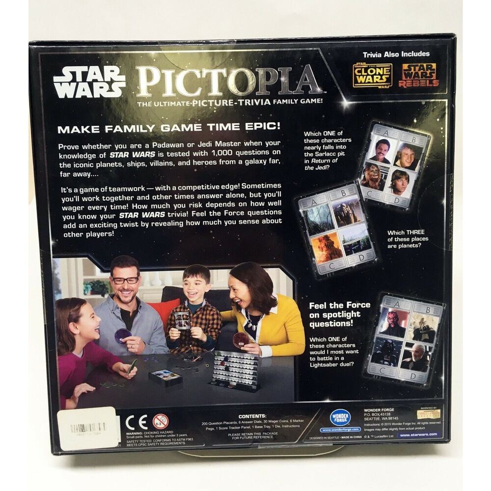 Board Game - STAR WARS PICTOPIA - Picture Trivia - 1000 Questions Brand New - Picture 5 of 8